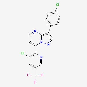 3-Chloro-2-[3-(4-chlorophenyl)pyrazolo[1,5-a]pyrimidin-7-yl]-5-(trifluoromethyl)pyridine