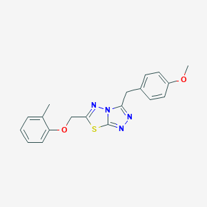 molecular formula C19H18N4O2S B257119 3-(4-Methoxybenzyl)-6-[(2-methylphenoxy)methyl][1,2,4]triazolo[3,4-b][1,3,4]thiadiazole 