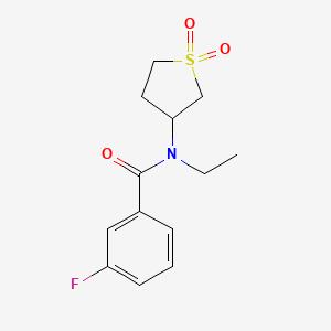 molecular formula C13H16FNO3S B2571192 N-(1,1-dioxo-1lambda6-thiolan-3-yl)-N-ethyl-3-fluorobenzamide CAS No. 898413-44-0
