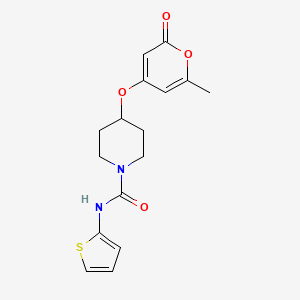 4-((6-methyl-2-oxo-2H-pyran-4-yl)oxy)-N-(thiophen-2-yl)piperidine-1-carboxamide