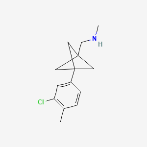 molecular formula C14H18ClN B2571198 1-[3-(3-Chloro-4-methylphenyl)-1-bicyclo[1.1.1]pentanyl]-N-methylmethanamine CAS No. 2287281-54-1