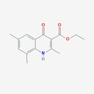 molecular formula C15H17NO3 B2571207 Ethyl 4-hydroxy-2,6,8-trimethylquinoline-3-carboxylate CAS No. 853751-79-8