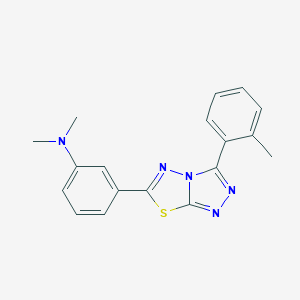 molecular formula C18H17N5S B257121 N,N-dimethyl-3-[3-(2-methylphenyl)[1,2,4]triazolo[3,4-b][1,3,4]thiadiazol-6-yl]aniline 
