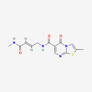 (2E)-N-methyl-4-({2-methyl-5-oxo-5H-[1,3]thiazolo[3,2-a]pyrimidin-6-yl}formamido)but-2-enamide