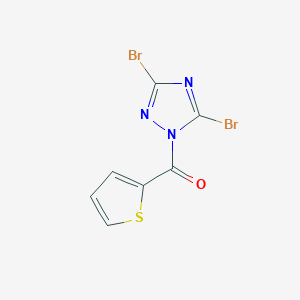 molecular formula C7H3Br2N3OS B2571216 (3,5-Dibromo-1,2,4-triazol-1-yl)-thiophen-2-ylmethanone CAS No. 320424-35-9