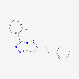 molecular formula C18H16N4S B257122 3-(2-Methylphenyl)-6-(2-phenylethyl)[1,2,4]triazolo[3,4-b][1,3,4]thiadiazole 