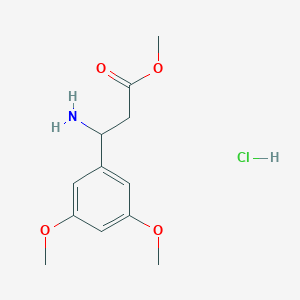 molecular formula C12H18ClNO4 B2571222 methyl 3-amino-3-(3,5-dimethoxyphenyl)propanoate hydrochloride CAS No. 54503-19-4