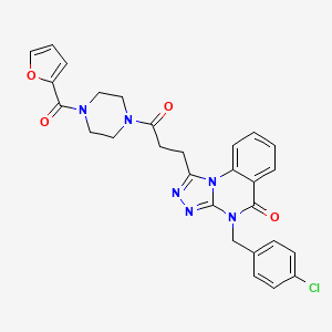 4-[(4-chlorophenyl)methyl]-1-{3-[4-(furan-2-carbonyl)piperazin-1-yl]-3-oxopropyl}-4H,5H-[1,2,4]triazolo[4,3-a]quinazolin-5-one