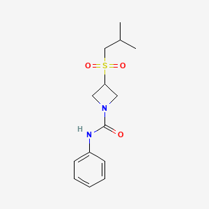 molecular formula C14H20N2O3S B2571229 3-(异丁基磺酰基)-N-苯基氮杂环丁烷-1-甲酰胺 CAS No. 1797847-32-5