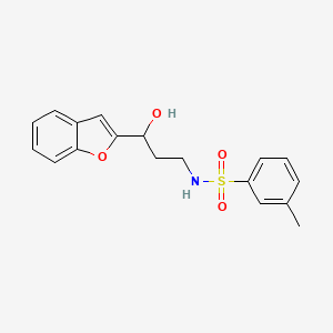 N-(3-(benzofuran-2-yl)-3-hydroxypropyl)-3-methylbenzenesulfonamide