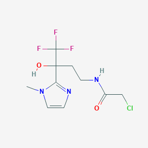 molecular formula C10H13ClF3N3O2 B2571243 2-Chloro-N-[4,4,4-trifluoro-3-hydroxy-3-(1-methylimidazol-2-yl)butyl]acetamide CAS No. 2411259-99-7