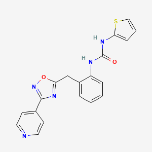 molecular formula C19H15N5O2S B2571258 1-(2-((3-(Pyridin-4-yl)-1,2,4-oxadiazol-5-yl)methyl)phenyl)-3-(thiophen-2-yl)urea CAS No. 1797858-59-3