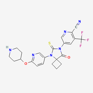 5-(8-Oxo-5-(6-(piperidin-4-yloxy)pyridin-3-yl)-6-thioxo-5,7-diazaspiro[3.4]octan-7-yl)-3-(trifluoromethyl)picolinonitrile