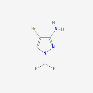 molecular formula C4H4BrF2N3 B2571265 4-bromo-1-(difluoromethyl)-1H-pyrazol-3-amine CAS No. 1342073-67-9
