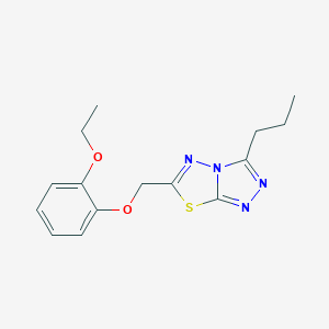 molecular formula C15H18N4O2S B257127 6-[(2-Ethoxyphenoxy)methyl]-3-propyl[1,2,4]triazolo[3,4-b][1,3,4]thiadiazole 