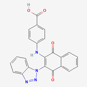4-[[3-(Benzotriazol-1-yl)-1,4-dioxonaphthalen-2-yl]amino]benzoic acid