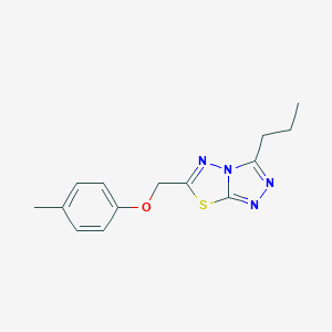 molecular formula C14H16N4OS B257129 6-[(4-Methylphenoxy)methyl]-3-propyl[1,2,4]triazolo[3,4-b][1,3,4]thiadiazole 