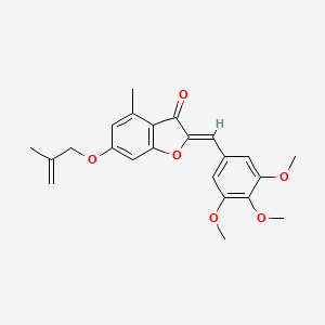 molecular formula C23H24O6 B2571291 (Z)-4-methyl-6-((2-methylallyl)oxy)-2-(3,4,5-trimethoxybenzylidene)benzofuran-3(2H)-one CAS No. 904516-79-6