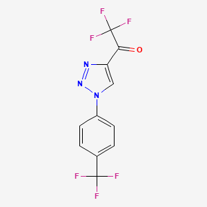 molecular formula C11H5F6N3O B2571295 2,2,2-三氟-1-[1-[4-(三氟甲基)苯基]三唑-4-基]乙酮 CAS No. 1483149-41-2