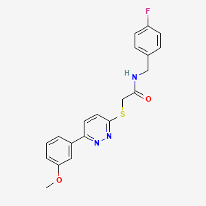 molecular formula C20H18FN3O2S B2571297 N-(4-氟苄基)-2-((6-(3-甲氧基苯基)哒嗪-3-基)硫代)乙酰胺 CAS No. 872695-24-4