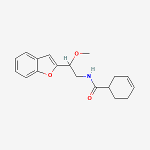 molecular formula C18H21NO3 B2571300 N-(2-(benzofuran-2-yl)-2-methoxyethyl)cyclohex-3-enecarboxamide CAS No. 2034292-24-3