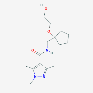 N-((1-(2-hydroxyethoxy)cyclopentyl)methyl)-1,3,5-trimethyl-1H-pyrazole-4-carboxamide