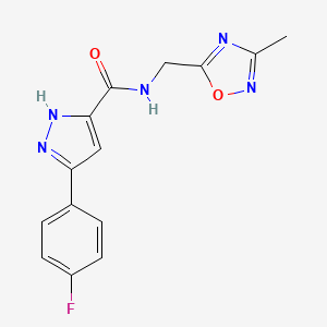3-(4-fluorophenyl)-N-((3-methyl-1,2,4-oxadiazol-5-yl)methyl)-1H-pyrazole-5-carboxamide