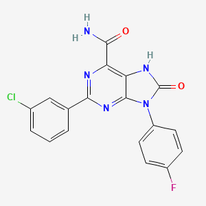 2-(3-chlorophenyl)-9-(4-fluorophenyl)-8-oxo-8,9-dihydro-7H-purine-6-carboxamide