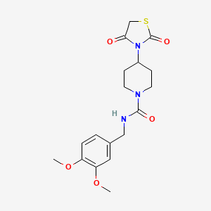 N-(3,4-dimethoxybenzyl)-4-(2,4-dioxothiazolidin-3-yl)piperidine-1-carboxamide