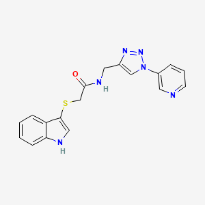 2-((1H-indol-3-yl)thio)-N-((1-(pyridin-3-yl)-1H-1,2,3-triazol-4-yl)methyl)acetamide