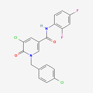 molecular formula C19H12Cl2F2N2O2 B2571331 5-氯-1-(4-氯苄基)-N-(2,4-二氟苯基)-6-氧代-1,6-二氢-3-吡啶甲酰胺 CAS No. 339024-72-5
