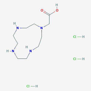 molecular formula C10H25Cl3N4O2 B2571352 2-(1,4,7,10-Tetraazacyclododecan-1-yl)acetic acid trihydrochloride CAS No. 2137629-28-6