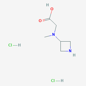 molecular formula C6H14Cl2N2O2 B2571353 2-[Azetidin-3-yl(methyl)amino]acetic acid;dihydrochloride CAS No. 2416234-14-3