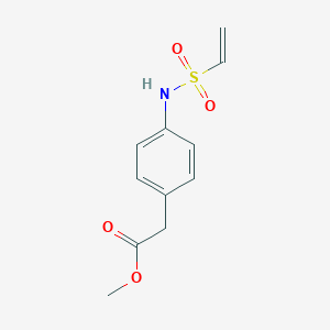 molecular formula C11H13NO4S B2571361 Methyl 2-(4-ethenesulfonamidophenyl)acetate CAS No. 2097860-81-4