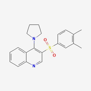 molecular formula C21H22N2O2S B2571364 3-(3,4-Dimethylphenyl)sulfonyl-4-pyrrolidin-1-ylquinoline CAS No. 872209-39-7