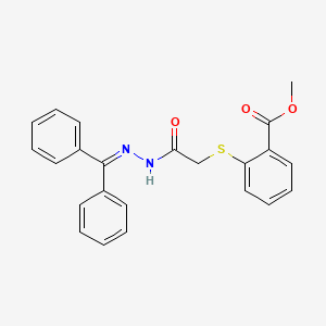 molecular formula C23H20N2O3S B2571371 Methyl 2-({2-[2-(diphenylmethylene)hydrazino]-2-oxoethyl}sulfanyl)benzenecarboxylate CAS No. 341968-04-5