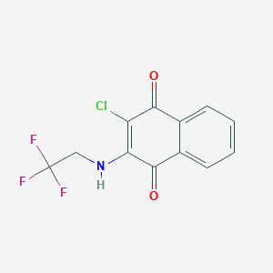 molecular formula C12H7ClF3NO2 B2571378 2-氯-3-[(2,2,2-三氟乙基)氨基]萘醌 CAS No. 866008-04-0