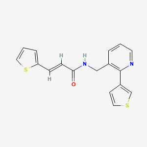 molecular formula C17H14N2OS2 B2571382 (E)-3-(噻吩-2-基)-N-((2-(噻吩-3-基)吡啶-3-基)甲基)丙烯酰胺 CAS No. 2035004-86-3