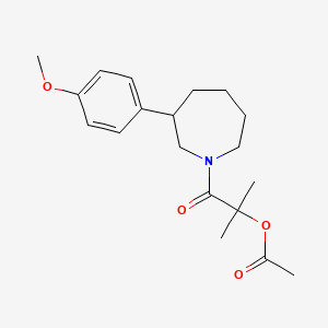 molecular formula C19H27NO4 B2571387 1-(3-(4-Methoxyphenyl)azepan-1-yl)-2-methyl-1-oxopropan-2-yl acetate CAS No. 1798041-41-4