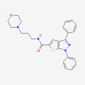 molecular formula C25H26N4O2S B2571412 N-[3-(morpholin-4-yl)propyl]-1,3-diphenyl-1H-thieno[2,3-c]pyrazole-5-carboxamide CAS No. 912912-55-1