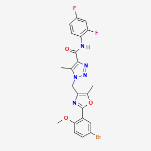 1-{[2-(5-bromo-2-methoxyphenyl)-5-methyl-1,3-oxazol-4-yl]methyl}-N-(2,4-difluorophenyl)-5-methyl-1H-1,2,3-triazole-4-carboxamide