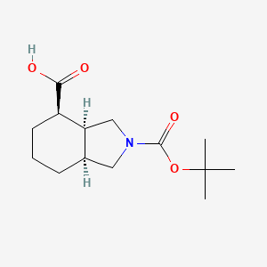 molecular formula C14H23NO4 B2571421 Racemic-(3aS,4R,7aS)-2-(tert-butoxycarbonyl)octahydro-1H-isoindole-4-carboxylic acid CAS No. 1251021-43-8