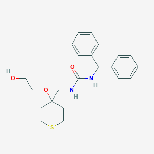 molecular formula C22H28N2O3S B2571426 1-benzhydryl-3-((4-(2-hydroxyethoxy)tetrahydro-2H-thiopyran-4-yl)methyl)urea CAS No. 2320686-24-4