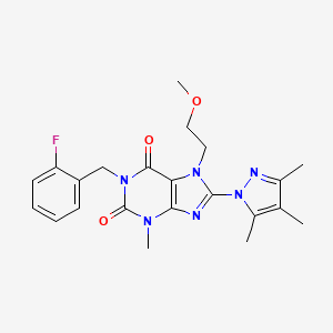 1-(2-fluorobenzyl)-7-(2-methoxyethyl)-3-methyl-8-(3,4,5-trimethyl-1H-pyrazol-1-yl)-1H-purine-2,6(3H,7H)-dione