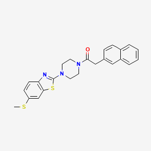 molecular formula C24H23N3OS2 B2571438 1-(4-(6-(Methylthio)benzo[d]thiazol-2-yl)piperazin-1-yl)-2-(naphthalen-2-yl)ethanone CAS No. 955829-05-7