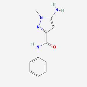 molecular formula C11H12N4O B2571441 5-amino-1-methyl-N-phenyl-1H-pyrazole-3-carboxamide CAS No. 1856032-96-6