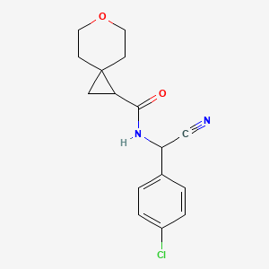 molecular formula C16H17ClN2O2 B2571443 N-[(4-chlorophenyl)(cyano)methyl]-6-oxaspiro[2.5]octane-1-carboxamide CAS No. 1444382-47-1