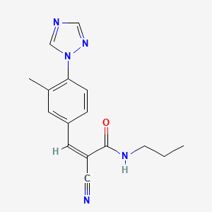 (Z)-2-Cyano-3-[3-methyl-4-(1,2,4-triazol-1-yl)phenyl]-N-propylprop-2-enamide