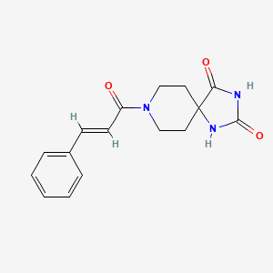 molecular formula C16H17N3O3 B2571446 8-Cinnamoyl-1,3,8-triazaspiro[4.5]decane-2,4-dione CAS No. 1021126-39-5