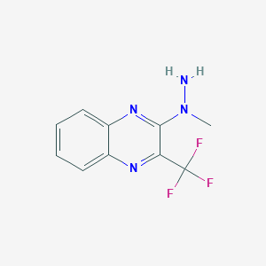 molecular formula C10H9F3N4 B2571447 2-(1-Methylhydrazino)-3-(trifluoromethyl)quinoxaline CAS No. 321433-94-7